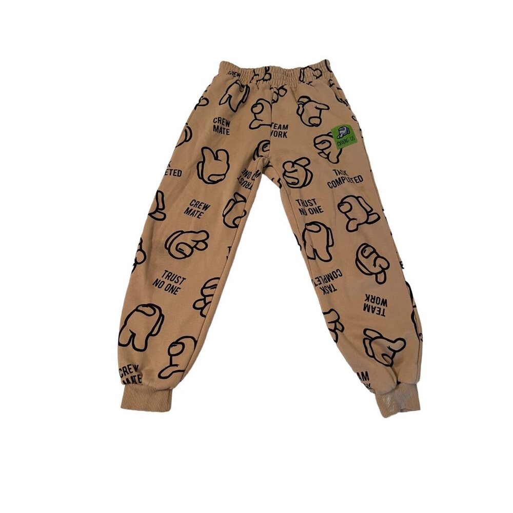 Zara Kids Among Us Boys Hoodie & Sweatpants Set Beige Crew Mate Graphics S 11-12 - Picture 6 of 11